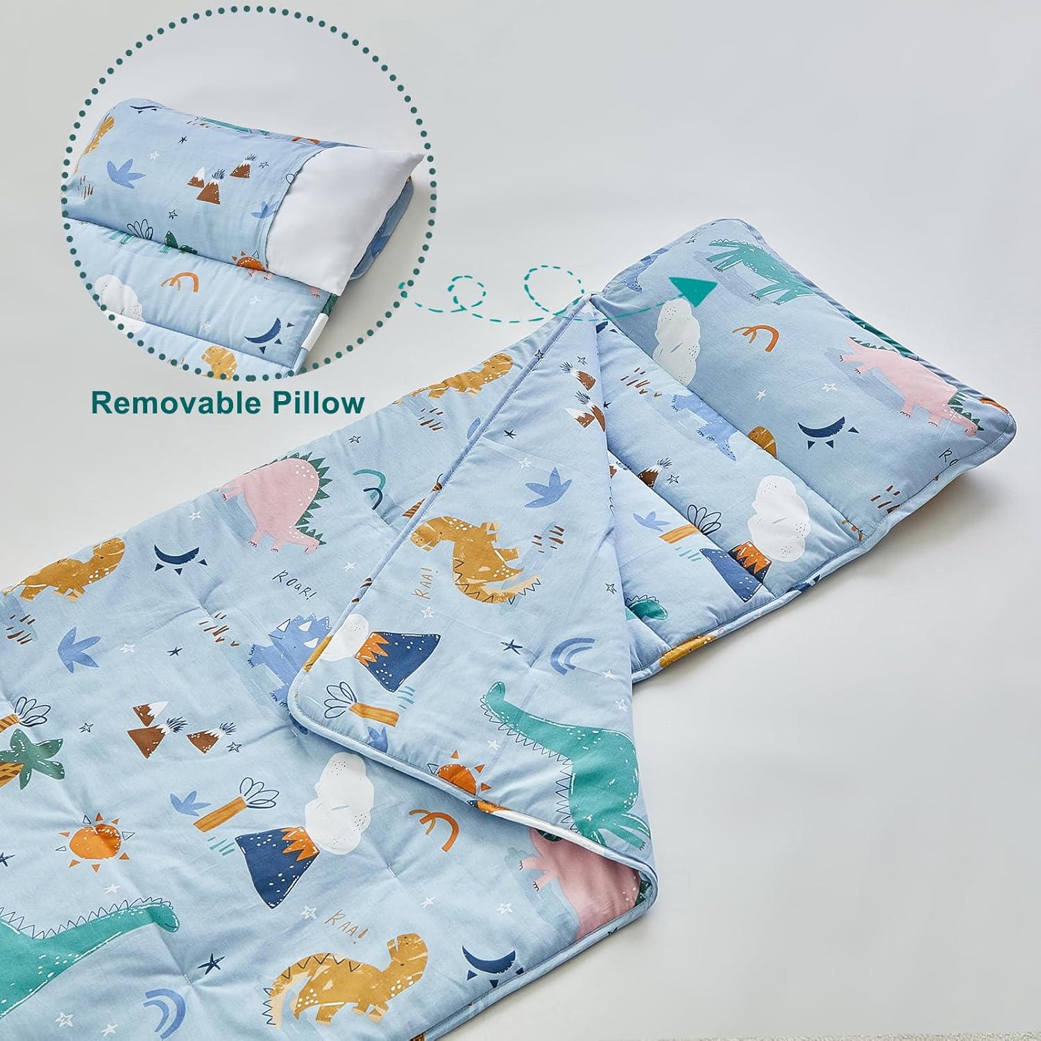 Toddler Nap Mat with Removable Pillow,Ultra Soft Slumber Bags for Girls,Kids Sleeping Bags with Roll Up Design, Perfect for Preschool,Daycare,Kindergarten - Image 5