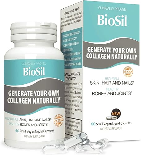 Miniatura 1 de BioSil Cápsulas líquidas por factores naturales generador de colágeno vegano sin OMG 60 cápsulas
