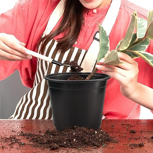 Miniatura 6 de KINGLAKE 100 piezas de plantas de plástico de 6 pulgadas, macetas de vivero, plantas de semillero, contenedor de plantas de flores, macetas de