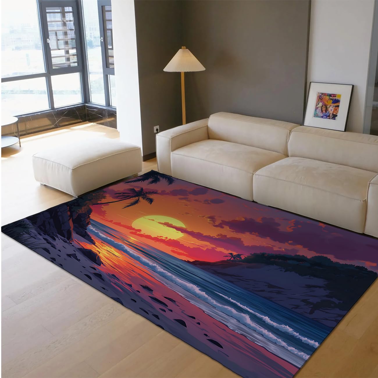 Tapis pour salle de jeux et bureau grand lac 90x180cm