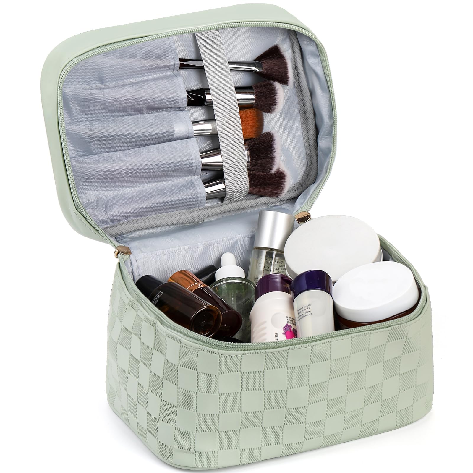 Hedume Set of 4 Makeup Bags, Waterproof Cosmetic Bag Set, Leather Portable Travel Cosmetic Bag - Image 3