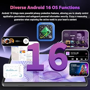 Android 16 tablet 10 inch, Android Tablet with Keyboard, 26GB+256GB+2TB Expand, Electronic Tablet PC with Gemini, 8-Core, 8000mAh, 5G WiFi, GPS, GMS, 2 in 1 Tablet with Case/Mouse/Stylus(Green Case)