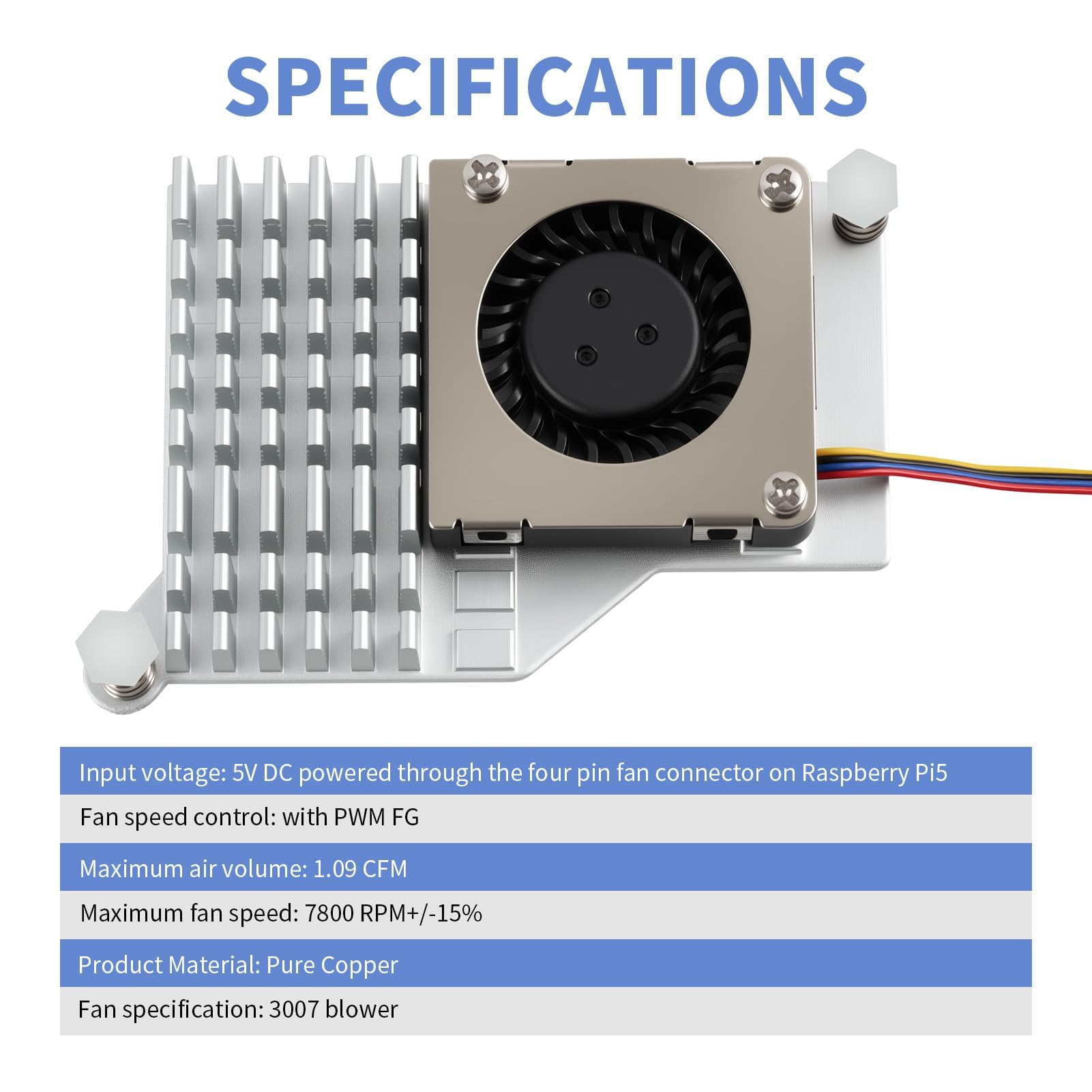 GeeekPi 2er-Pack leiser 4010 Kühllüfter (40x40x10 mm) für Raspberry Pi 5 – bürstenloser DC 5V CPU‑Kühler