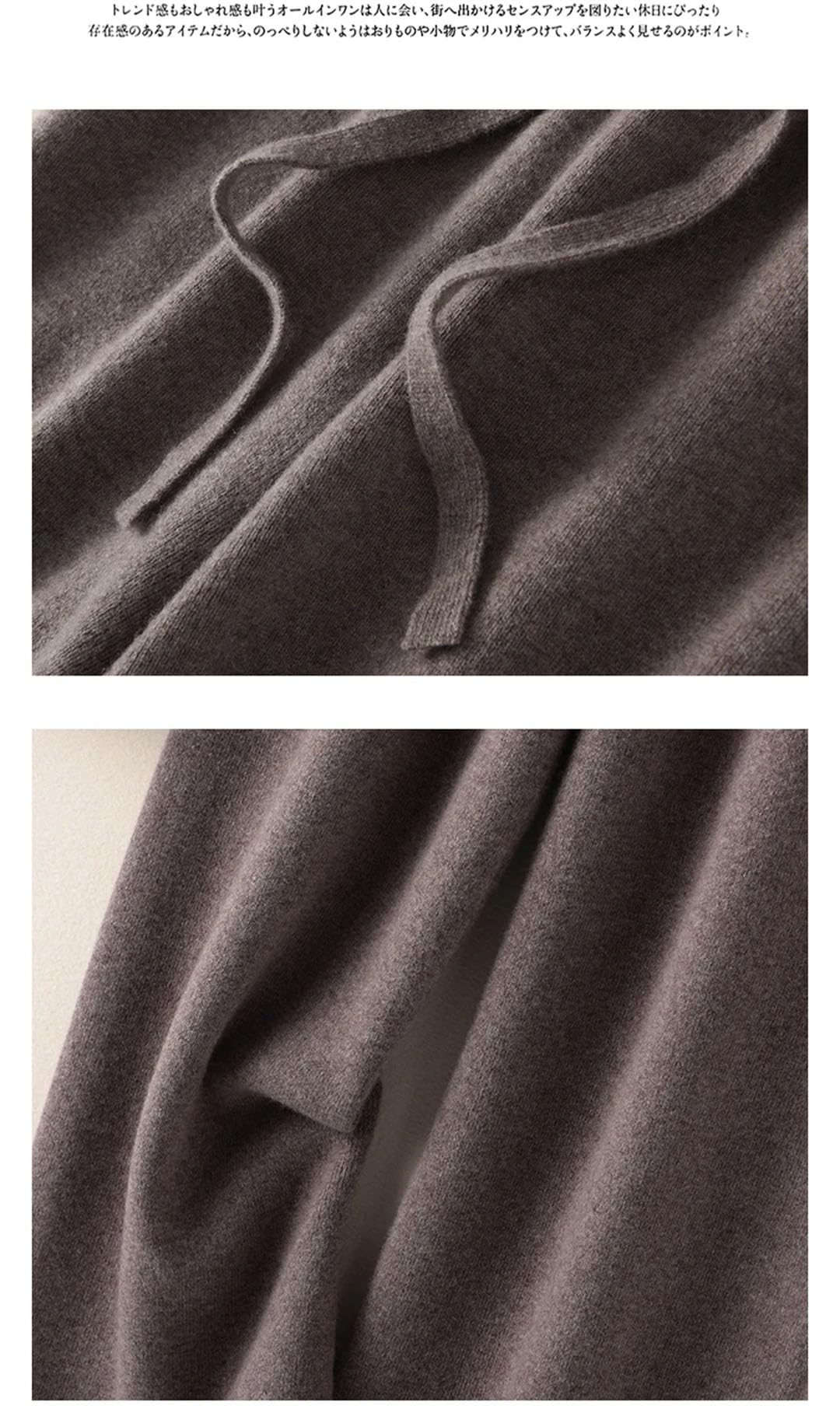 Pantaloni da donna a vita alta a gamba larga pantaloni lavorati a maglia pantaloni invernali 100% lana tinta unita pantaloni larghi