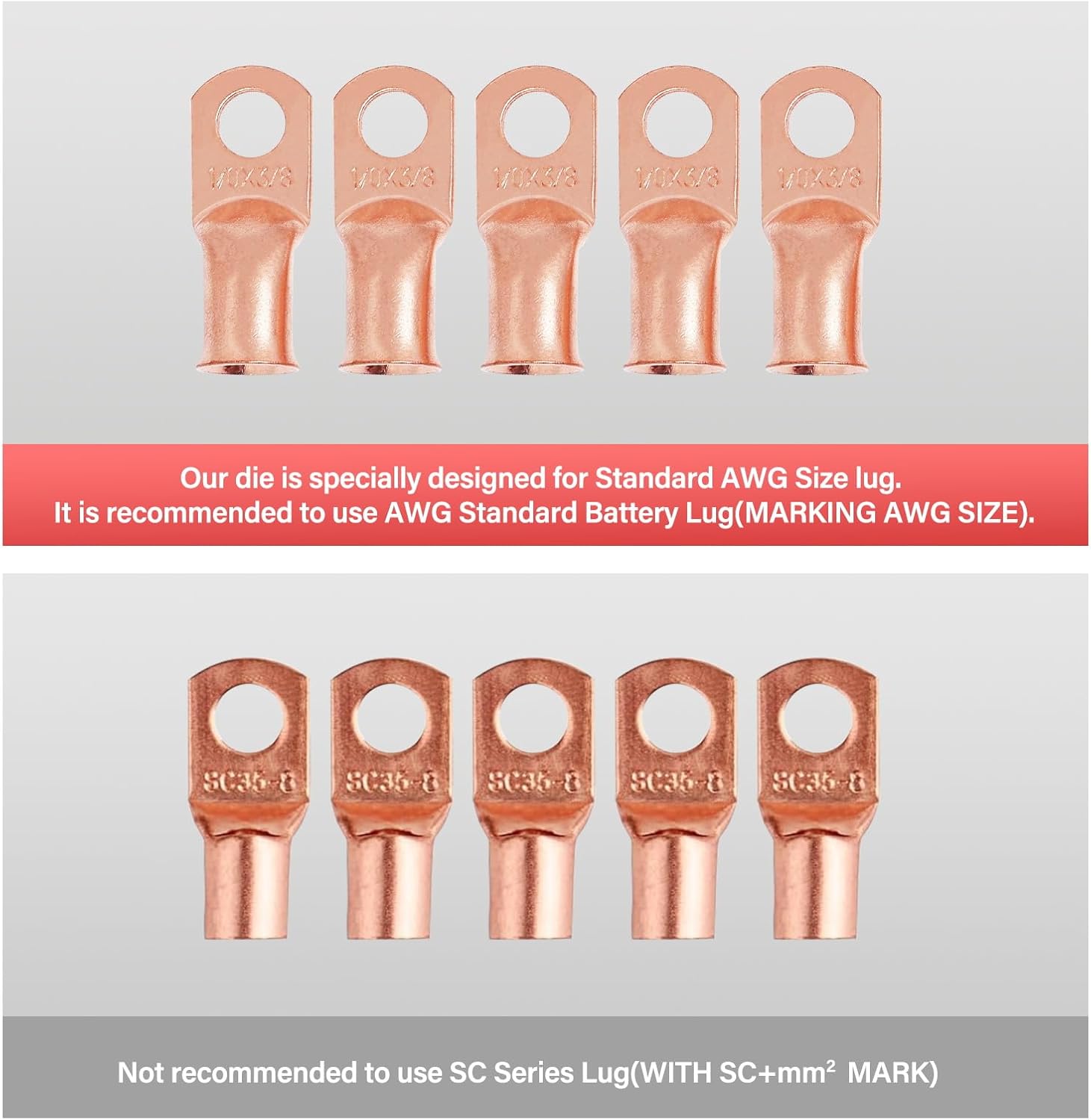 GKG Battery Cable Crimping Tool with Cable Cutter, Heavy Duty Crimper for AWG 8, 6, 4, 2, 1, 1/0 Copper Lugs Battery Terminal, High Carbon Steel Handle with ABS Coated for RV, Truck, Emergency Vehicle