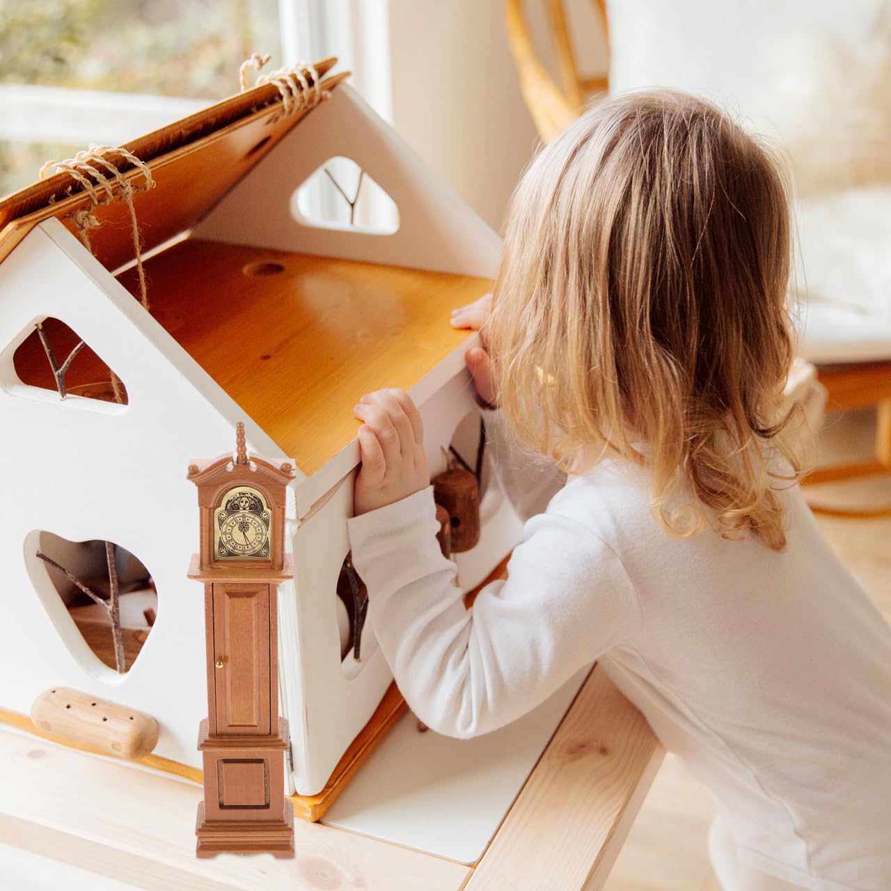 【希少】familiar ファミリア 50th クラフト ドールハウス 置き時計 Toyvian Retro Style Mini Grandfather Clock for Dollhouse Vintage