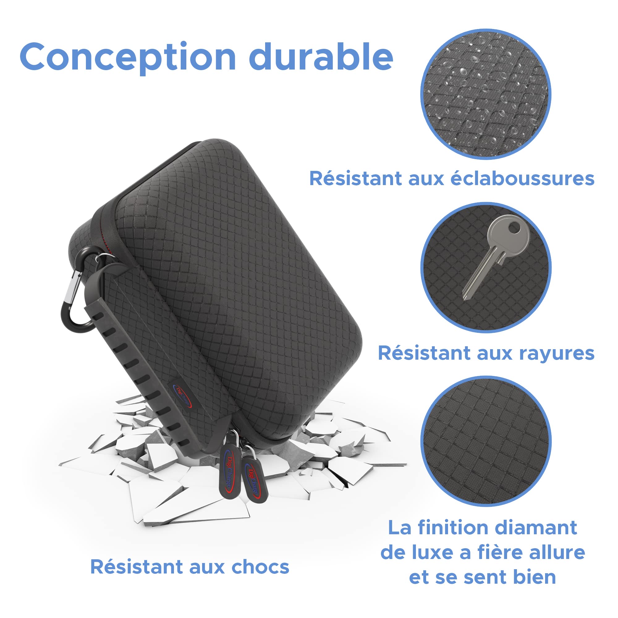 Digicharge Housse Étui Protection Compatible Gopro Hero11 Hero10 Hero9 Max Hero 11 Mini 10 9 8 7 6 Apeman Apexcam Victure Kitvision Akaso