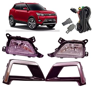 AUTOFASTERS Car Fog Light with Chrome Bezel for New Mahindra XUV300 (White)