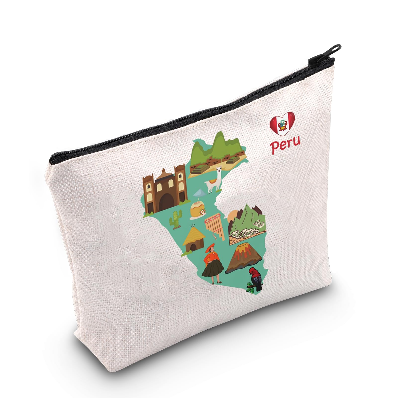 MEIKIUP Peru Travel Cosmetic Bag Peru Souvenir Gift Peru Travel Lover Gifts Welcome to Peru Gift Peru Culture Gift for Women (Peru bag)