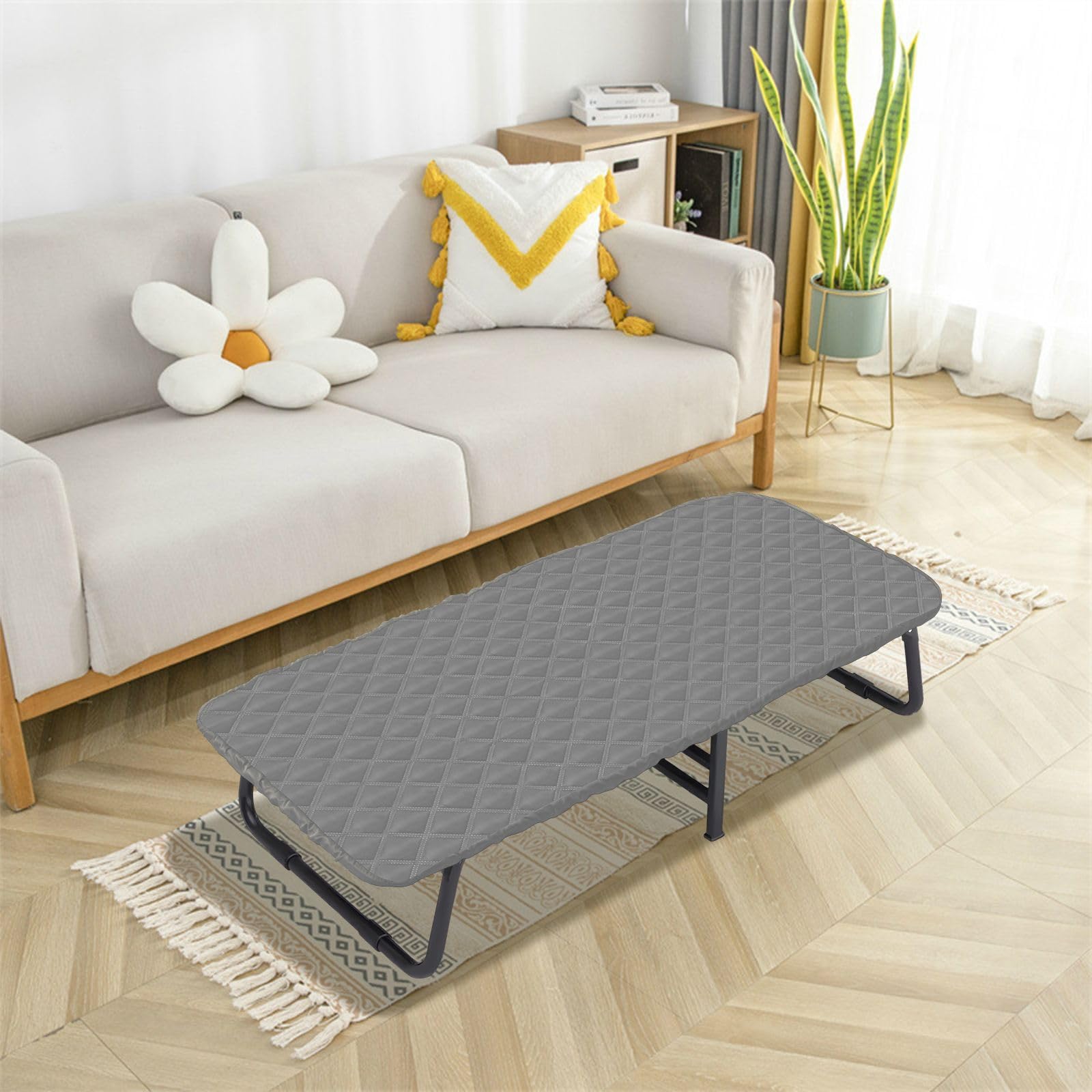 Gray Plain Portable Toddler Bed Sheet Washable Cot Sheet for Fold Out Bed for Small Spaces Camping Cot 50' x 25' (Bed Not Included)