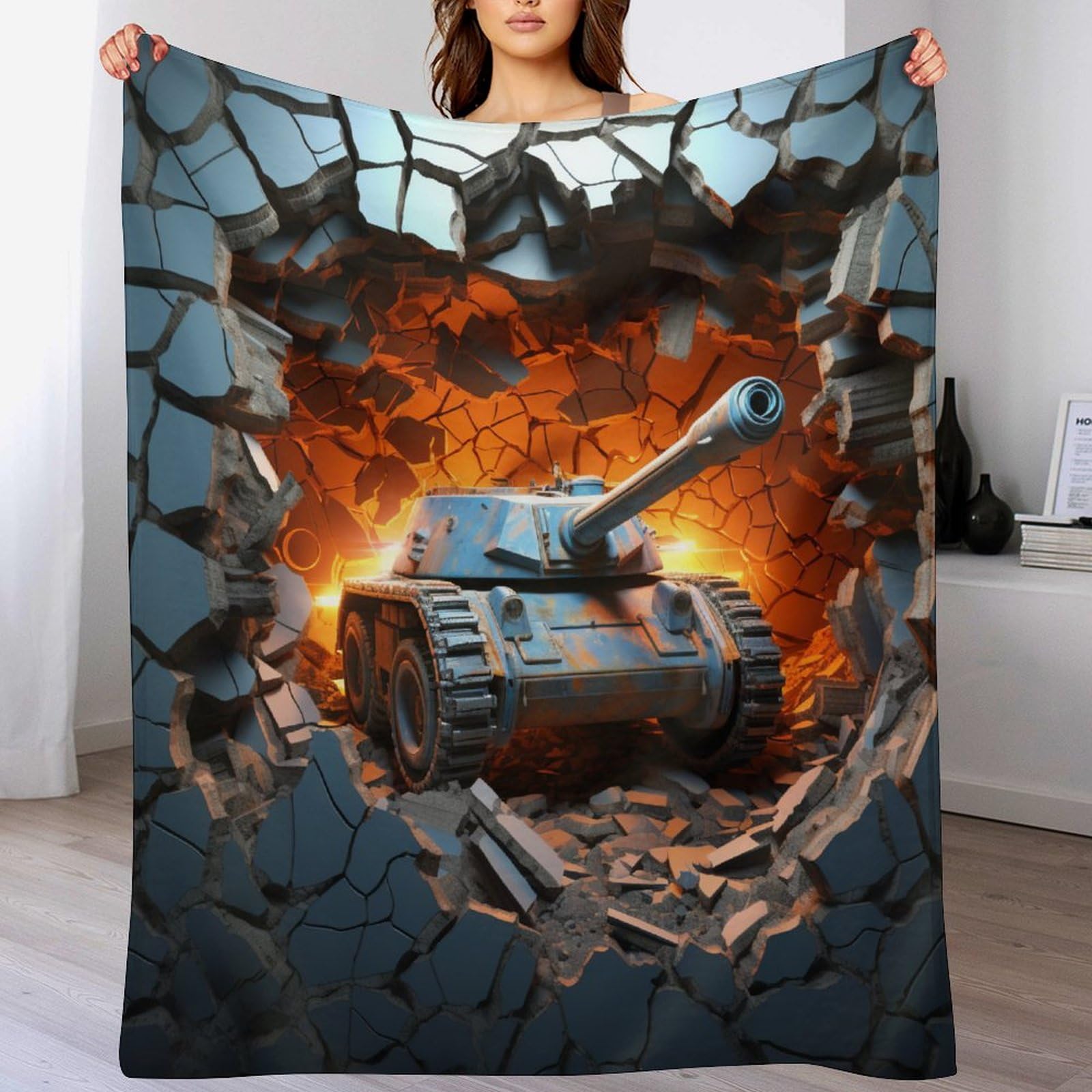 Manta de franela Panzer 130x150 cm manta ligera para sofá y cama