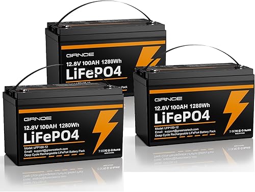 Miniatura 12 de Batería LiFePO4 de 12 V 100 Ah Grupo 31 con BMS de 100 A integrado, batería de litio recargable de 15000 ciclos profundos perfecta para sistema