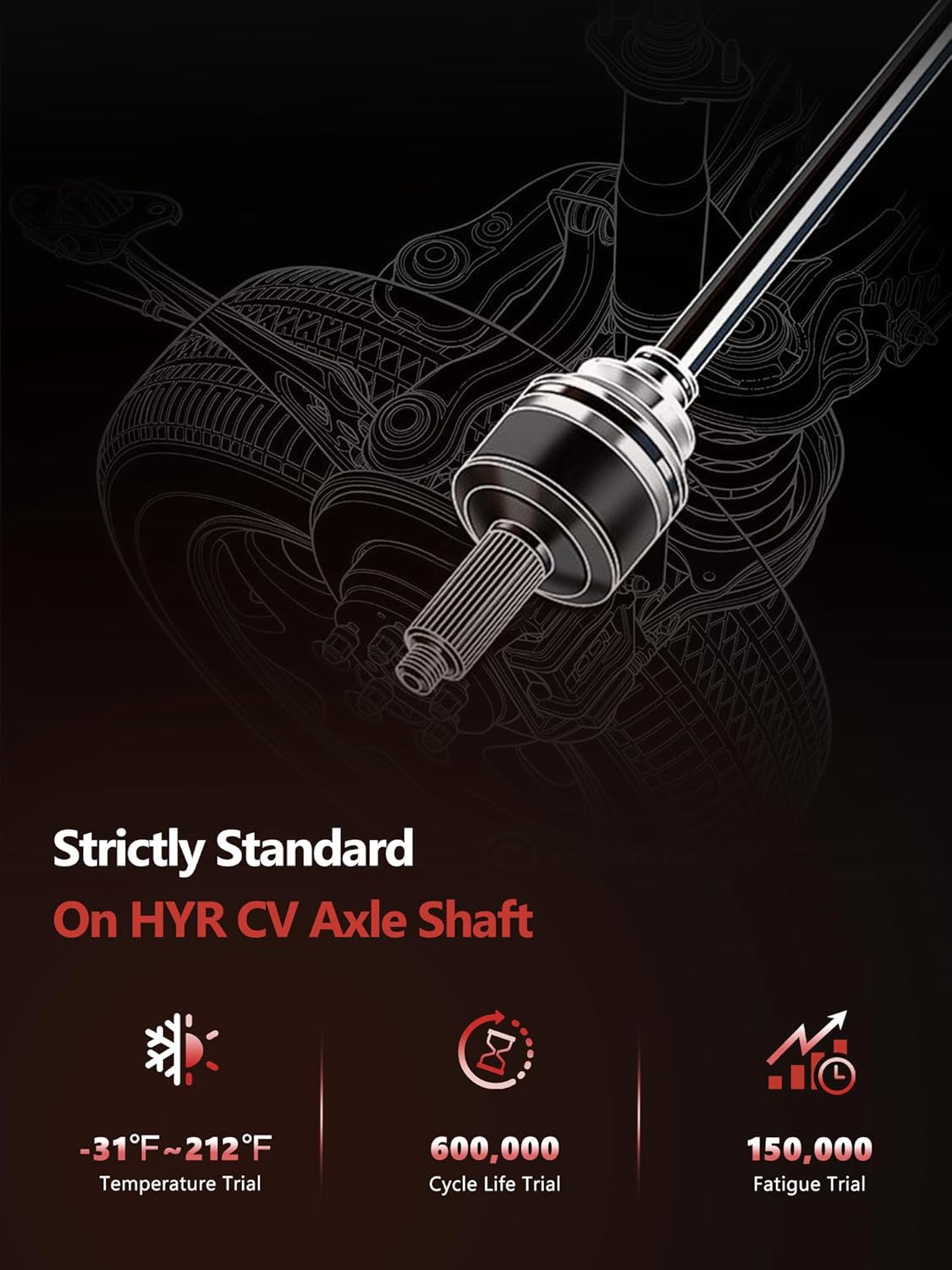 HYR Front CV Axle Shaft Assembly Pair Fit for Dodge Durango 2011-2025, Jeep Grand Cherokee 2011-2022, V6 3.6L V8 5.7L, AWD, 1 Speed Transfer Case Driver and Passenger Side, Replace# 66-3759, 66-3758