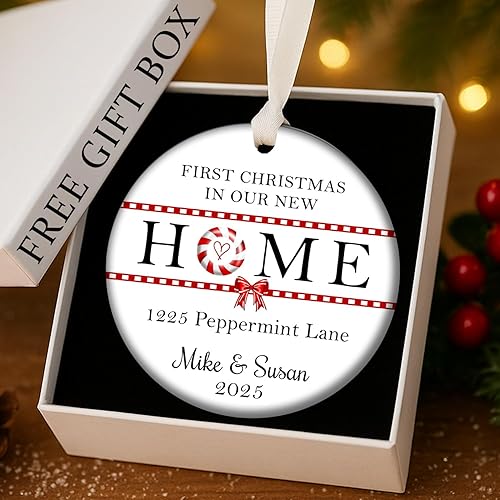 Miniatura 6 de Adornos de Navidad para el hogar 2022 - Adorno de Navidad para la primera Navidad en nuestro nuevo hogar 2022 adorno de Navidad de cerámica de 3