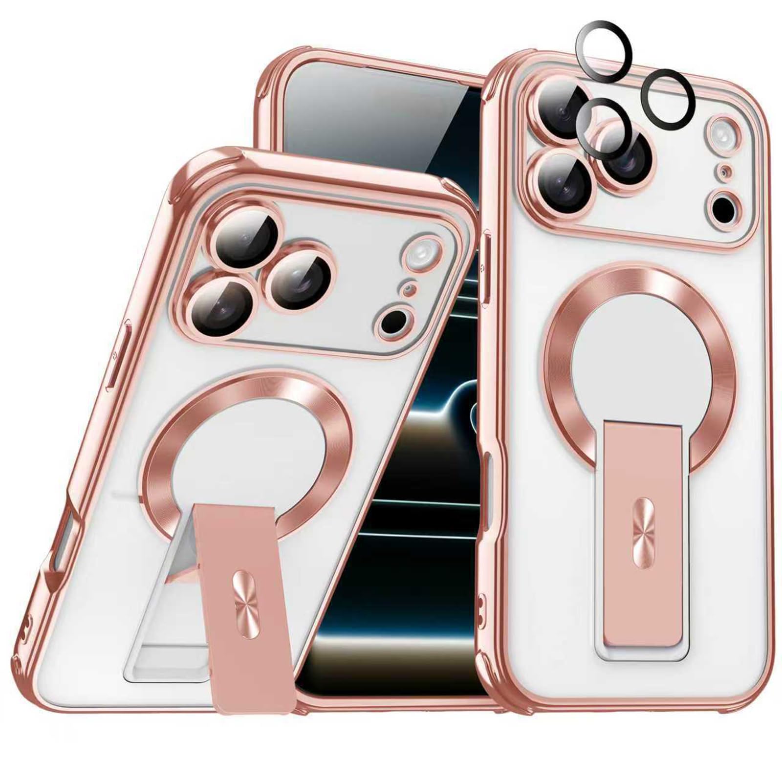 Magnetisch Hülle für iPhone 18 Pro Max/18 Pro, Dünne Galvanik Transparent