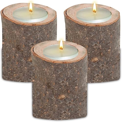 Personalized Passion Portavelas de madera, paquete de 3, madera rústica de alta calidad, juego de 3 portavelas votivas grandes para bodas, fiestas,