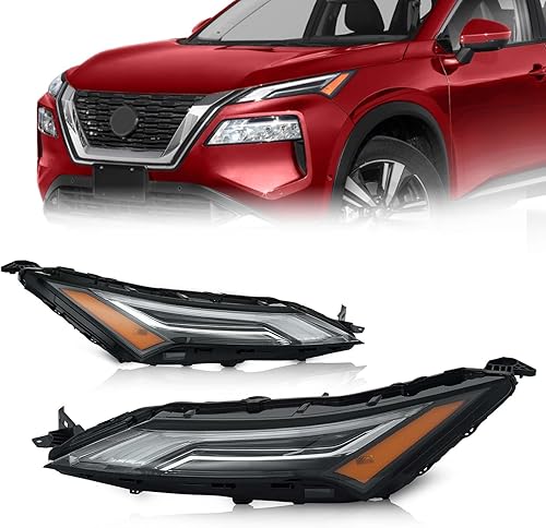 Para Nissan Rogue S SL SV 2021 2022 2023 Conjunto de luz de conducción LED de señal de giro con LED DRL con luz indicadora halógena izquierda +