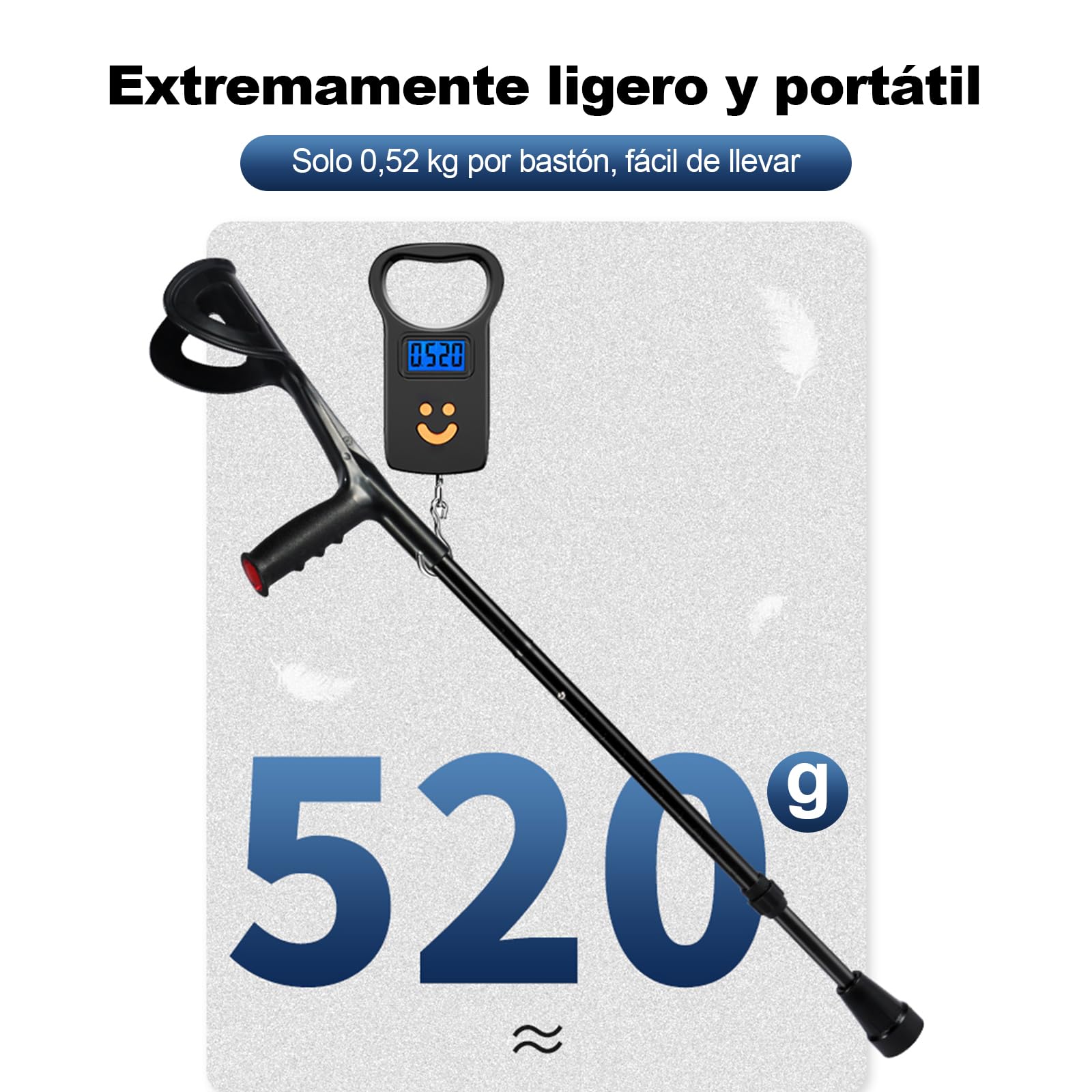 Muletas de antebrazo para Adultos Plegables (Paquete de 2), Ajustables en Altura, de aleación de Aluminio Ligero, Antideslizantes, Bastones de Ayuda para Caminar, Mango ergonómico con Agarre cómodo