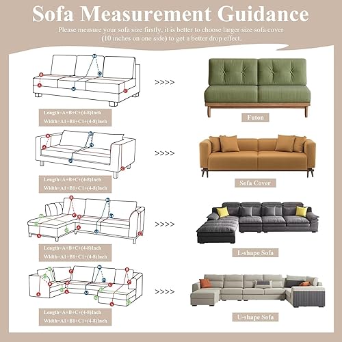 Vista 376 de VClife - Funda para sofá de 2 plazas o modular, de felpilla, antideslizante, lavable, apta para perros, protectora, caqui, 71 x 118 pulgadas 0 0