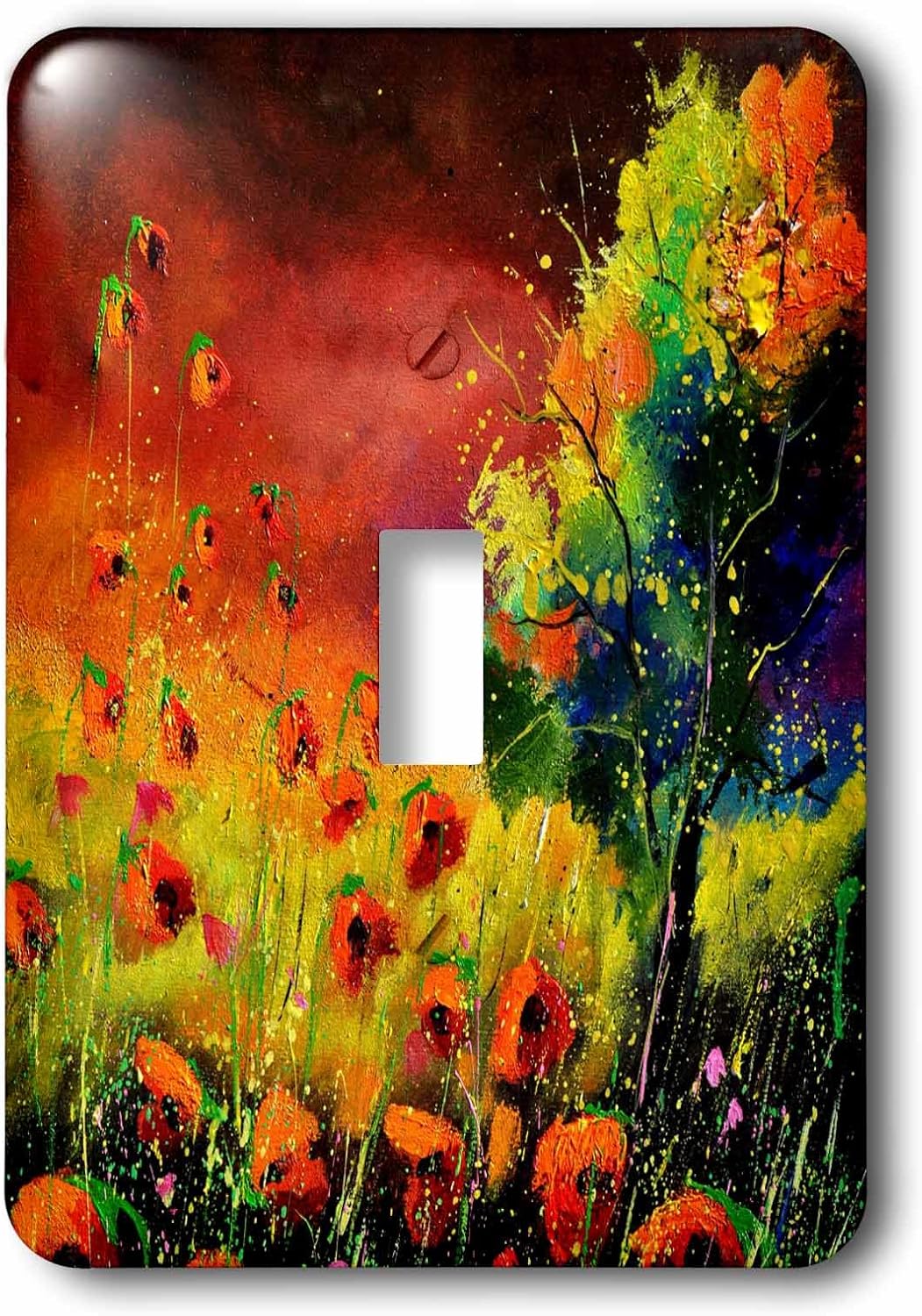 3dRose lsp_21110_1 Orange Poppies Light Switch Cover