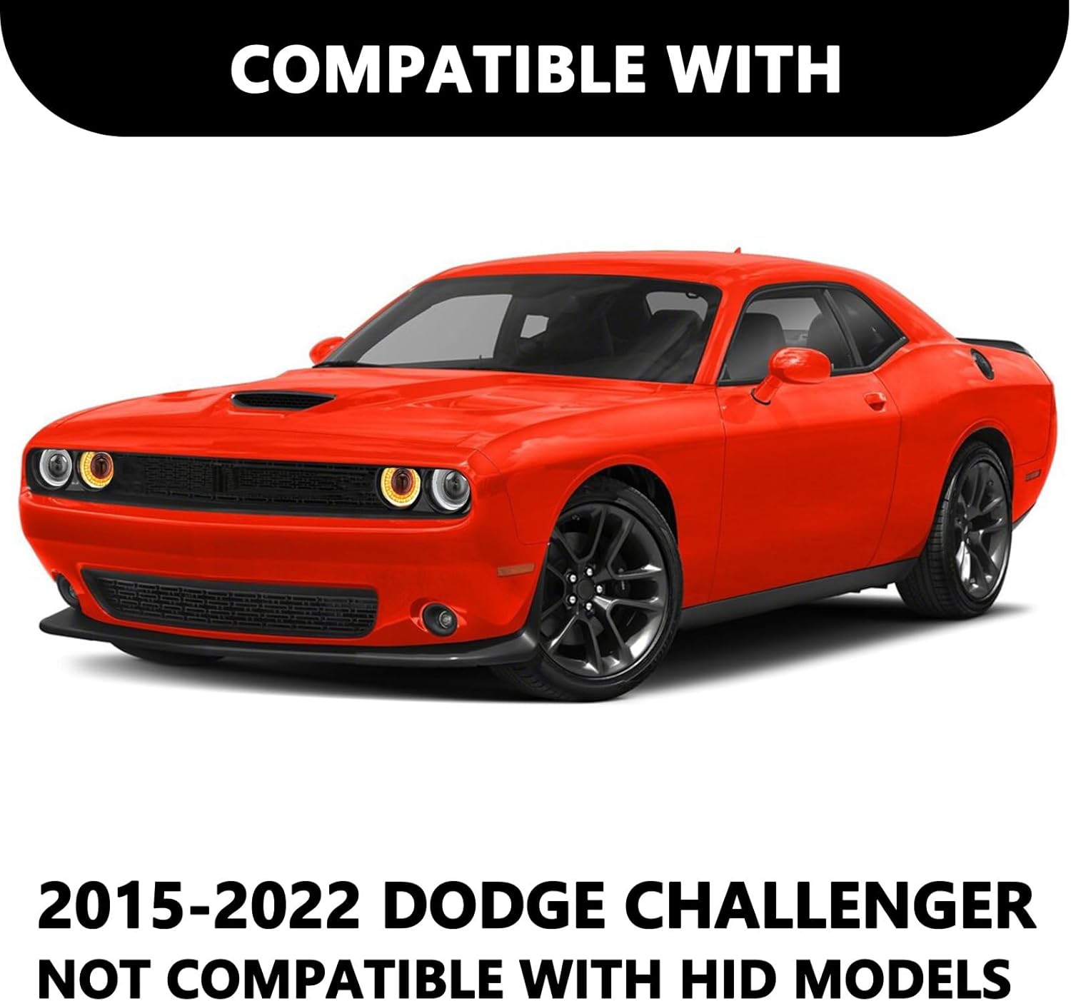 Aosky Halogen Type Headlight Assembly Pair Set Compatible with 15-22 Dodge Challenger Projector Headlamp Driver and Passenger Side