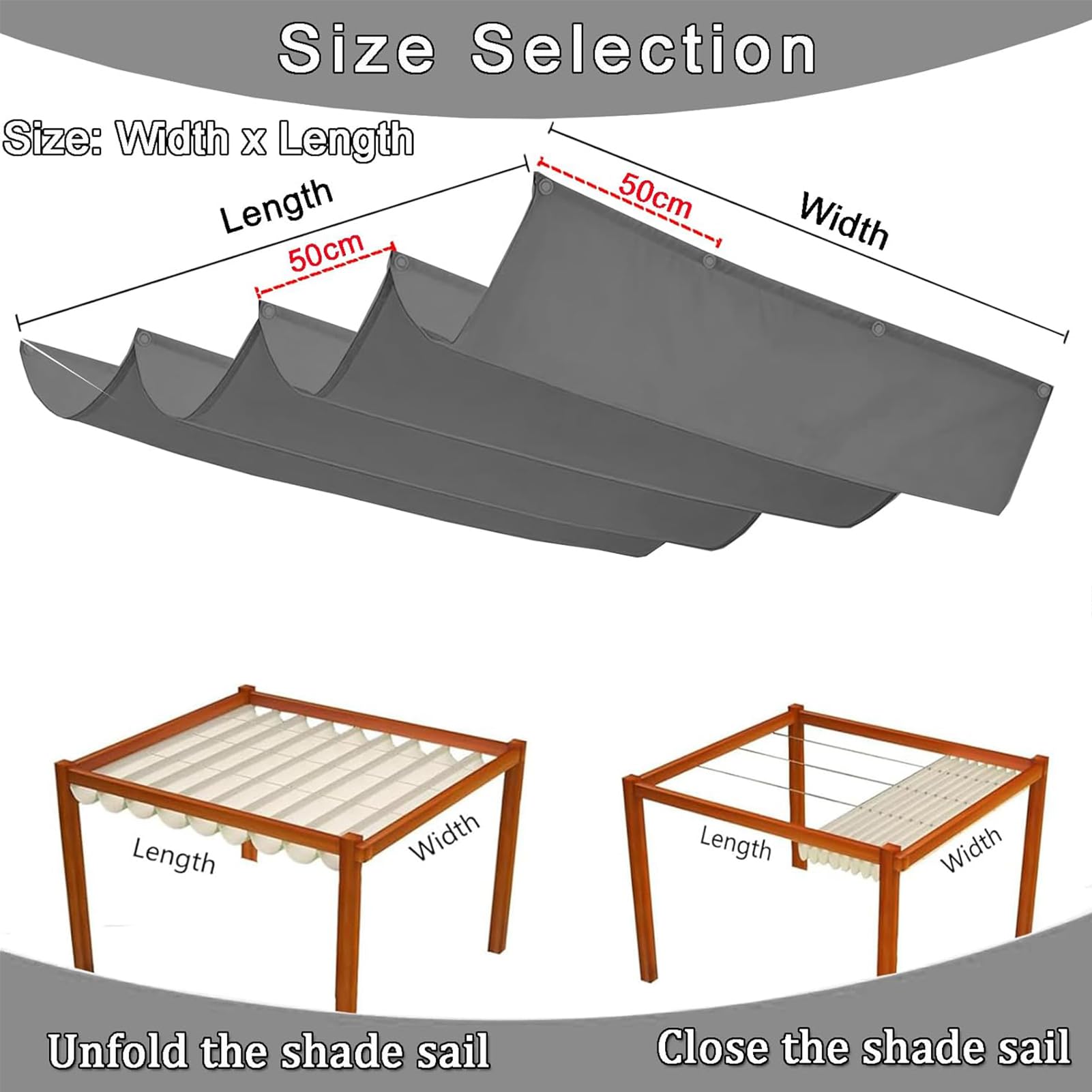 Vela Ombreggiante a Onda Retrattile Impermeabile Tenda da Sole per Esterno Antivento per Serre Terrazze Giardino Balcone