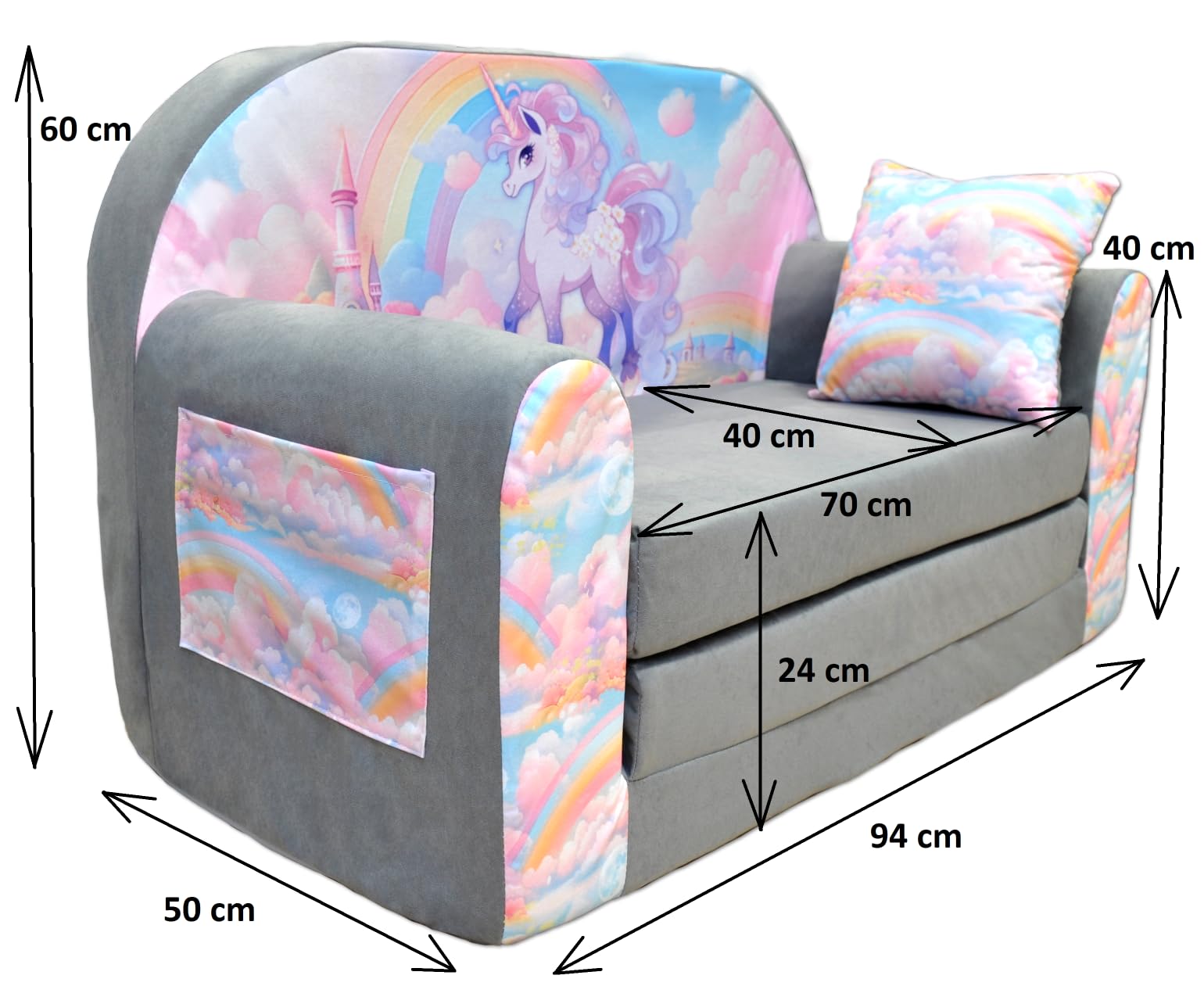 nana shop Canapé enfant dépliable, canapé pour enfant avec fonction lit, canapé de jeu avec fonction sommeil, canapé pour enfant 2en1, mini canapé pour chambre d'enfant, canapé-lit pour enfants