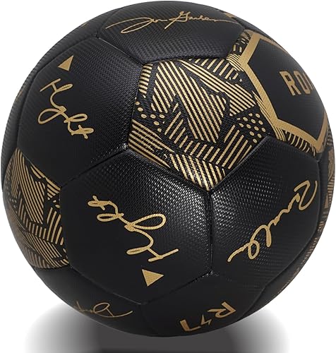 Miniatura 1 de Balón de fútbol tamaño 5, piel sintética impermeable, entrenamiento profesional y pelota oficial de partido, incluye aguja de inflado y bolsa de