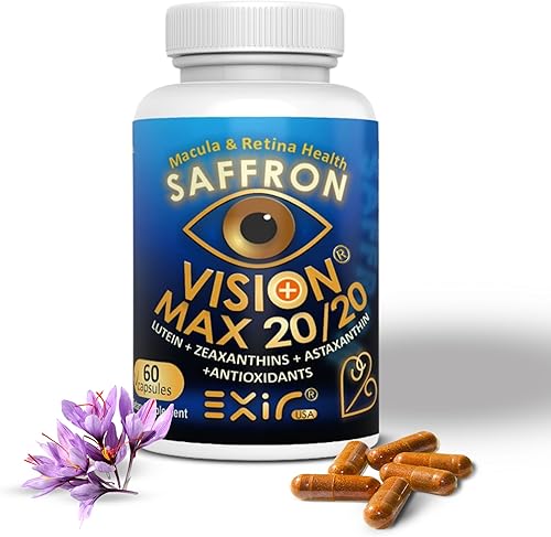 EXIR Vitaminas para los ojos, luteína, astaxantina azafrán, zeaxantina, semilla de uva, suplemento de cúrcuma para flotadores, tensión, presión,