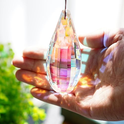 Miniatura 5 de Paquete de 0.083 in coloridos atrapasoles de cristal Prismas colgantes para ventana Rainbow Maker Prismas de cristal colgante decoración del hogar