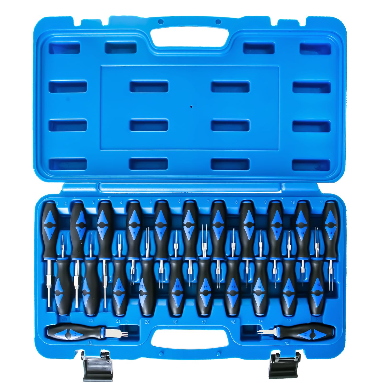 Punmew Terminal Removal Tool Kit 23 PCS Universal Pin Removal Tool Kit for American Domestic and Imported Vehicles Terminal Ejector Kit