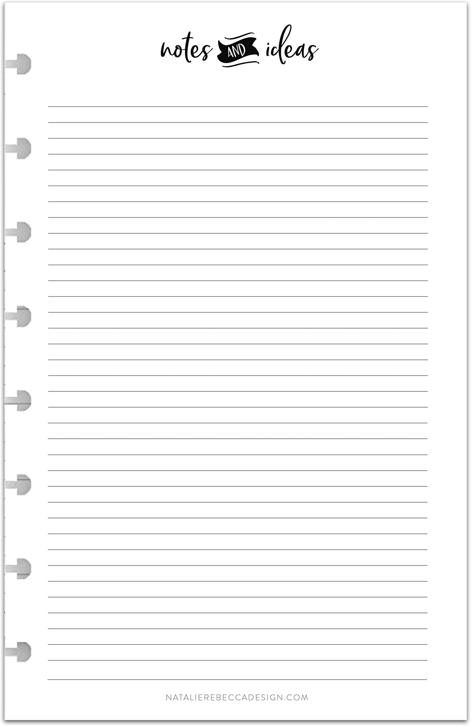 BetterNote Notes Refill Pages for Disc Notebooks, fits Happy Planner, Levenger Circa, TUL, Staples Arc, InkWell Press, Talia (Whimsy- 25 Sheets, 8-Disc, 5.5"x8.5")