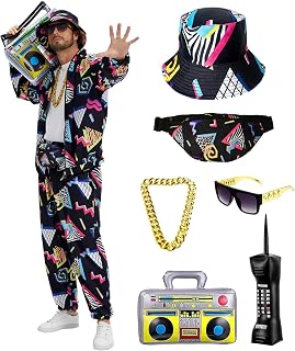 80s 90s Outfit for Men Tracksuit Costume, Hip Hop Outfit for Party