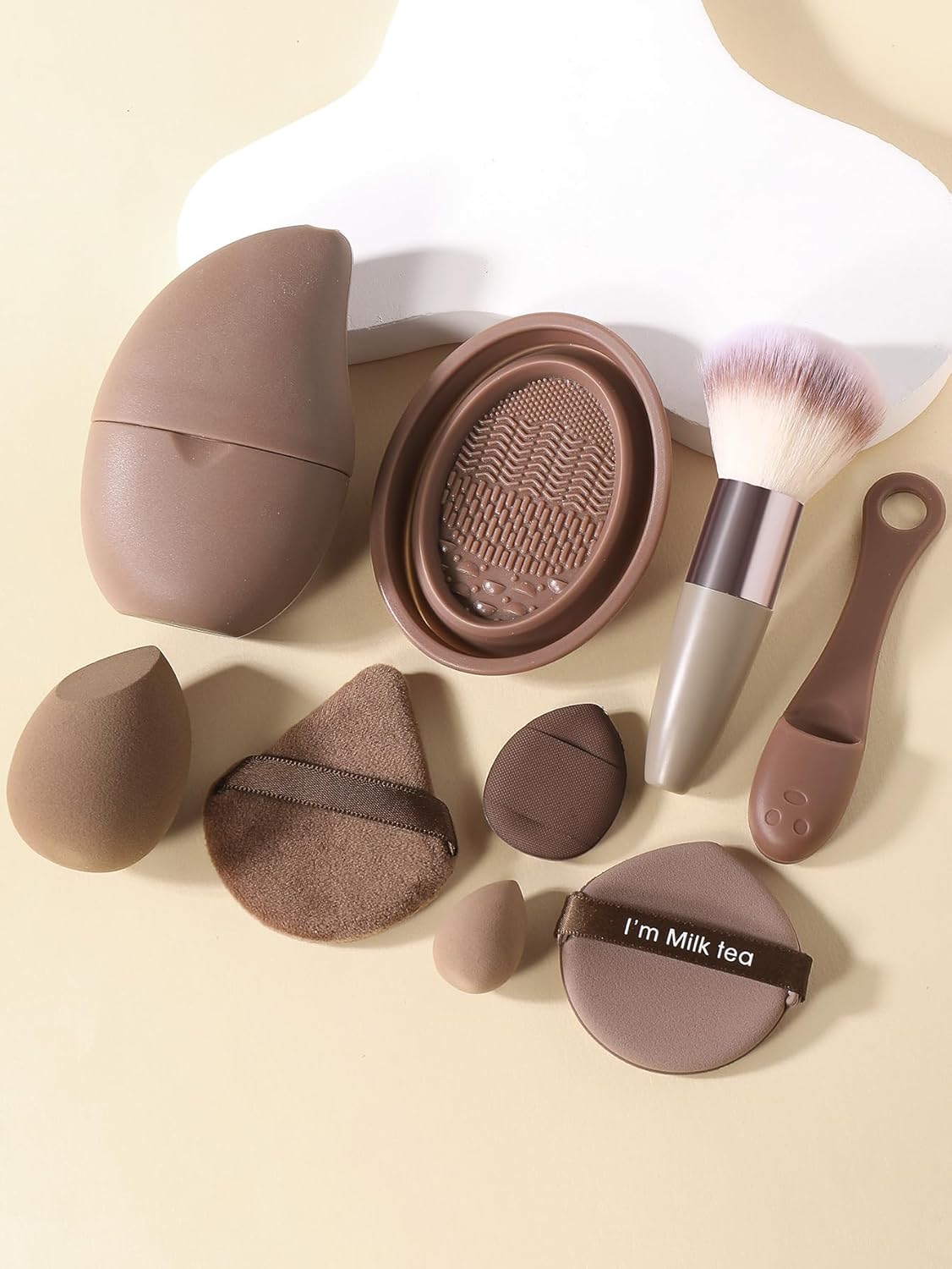 Kit de ferramentas de maquiagem com 9 peças de pincel portátil de maquiagem em pó molde de gelo para rosto e olhos, ferramenta de beleza de silicone de massagem reutilizável em promoção! Veja a oferta e mais achadinhos de Acessórios 2 Hoje é o melhor dia para comprar Kit de ferramentas de maquiagem com 9 peças de pincel portátil de maquiagem em pó molde de gelo para rosto e olhos, ferramenta de beleza de silicone de massagem reutilizável com aquele preço maroto! Promoção! Aproveite a oferta! 2