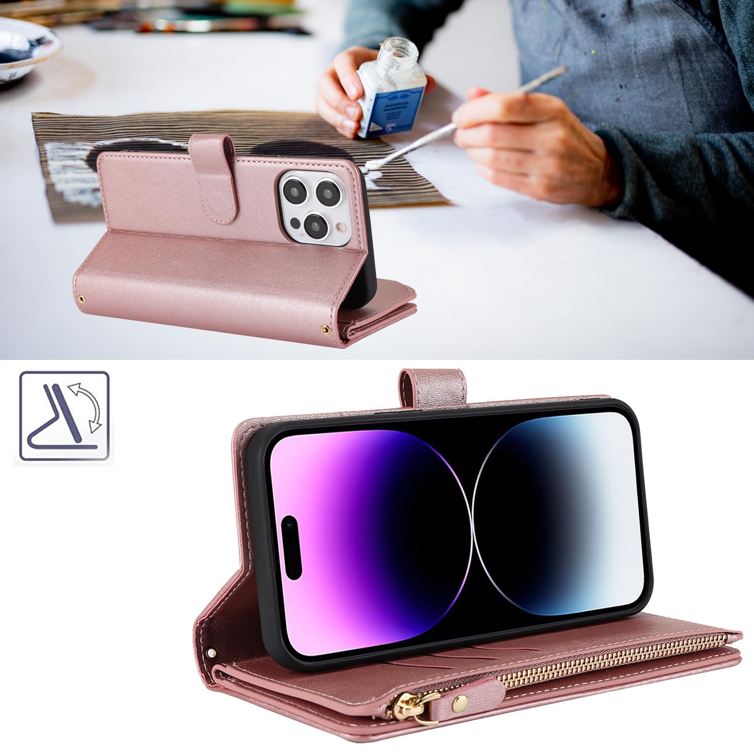 Cover Per Iphone 15 Pro Max Protezioni Iphone 16 Pro Beajew , Magnetica Protezione Wallet Case Cover Iphone 14 Pro Max Iphone 15 Pro Max Covers