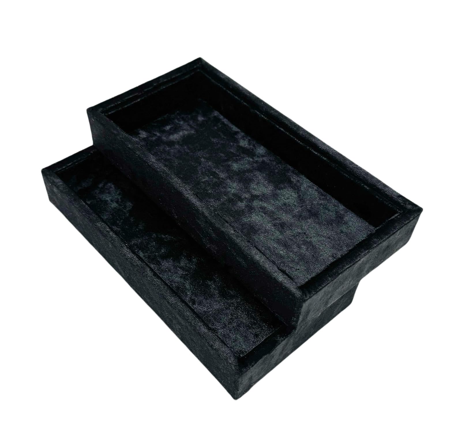 AgentMoon Juego de 2 organizadores individuales de lujo para gafas de sol o bandeja de joyas, forro de terciopelo en relieve o tabby, mesita de noche, escritorio, bandeja de almacenamiento de