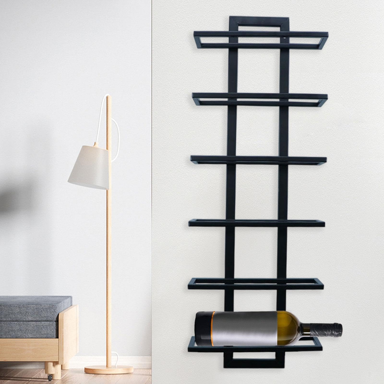 Étagère Murale de Rangement, Porte-Bouteilles et Support pour Bouteilles, Idéale pour La Maison, L