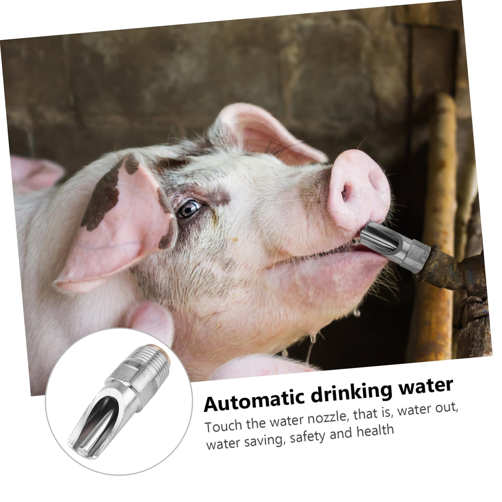 10 Stück Teiliges Schweine Tränkenippel aus Dickem Edelstahl Automatischer Wasserspender mit Auslaufsicherem Design für Ferkel Sauen und Nutztiere Tierhaltung