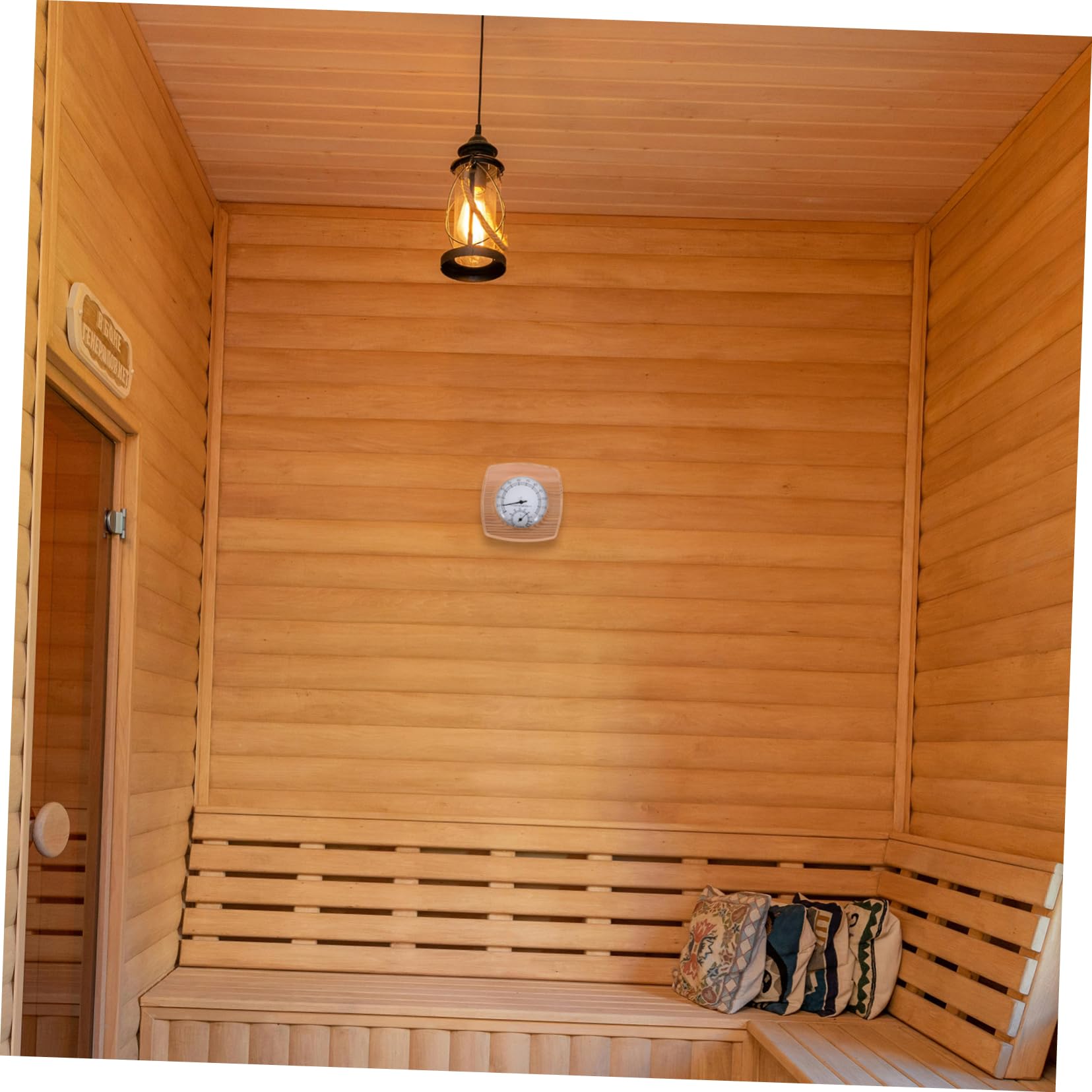 Hohopeti Sauna Thermometer Hygrometer aus Holz Präzises Messwerkzeug für Temperatur und Luftfeuchtigkeit Sauna und Bad Robuste Konstruktion Vielseitig Einsetzbar für Entspannende