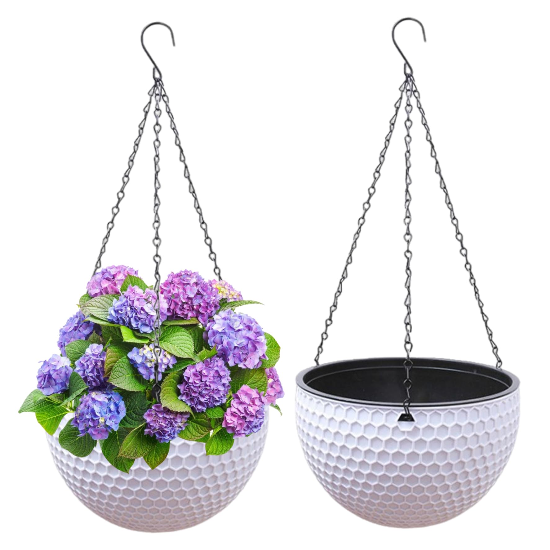 Meyrwoy Hanging Planter & Baskets, Hanging Pots for Plants Indoor, 2PCS 6.5" Self Watering Hanging Planter, Hydroponics/Soil Culture Hanging Flower