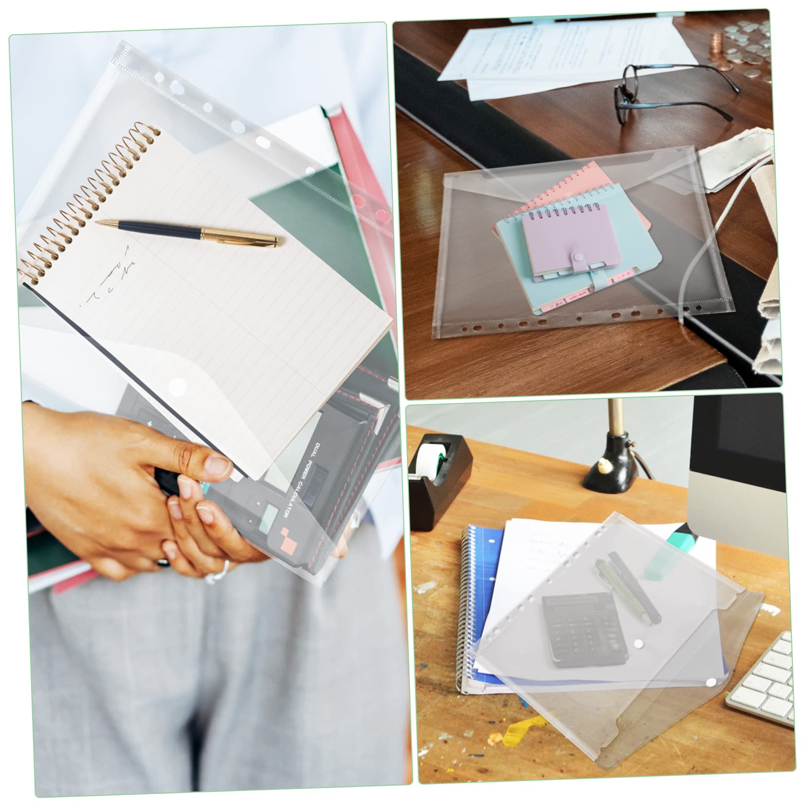 Chemises à Pochettes Trous A4 20 Pièces Pp Plastique Transparent