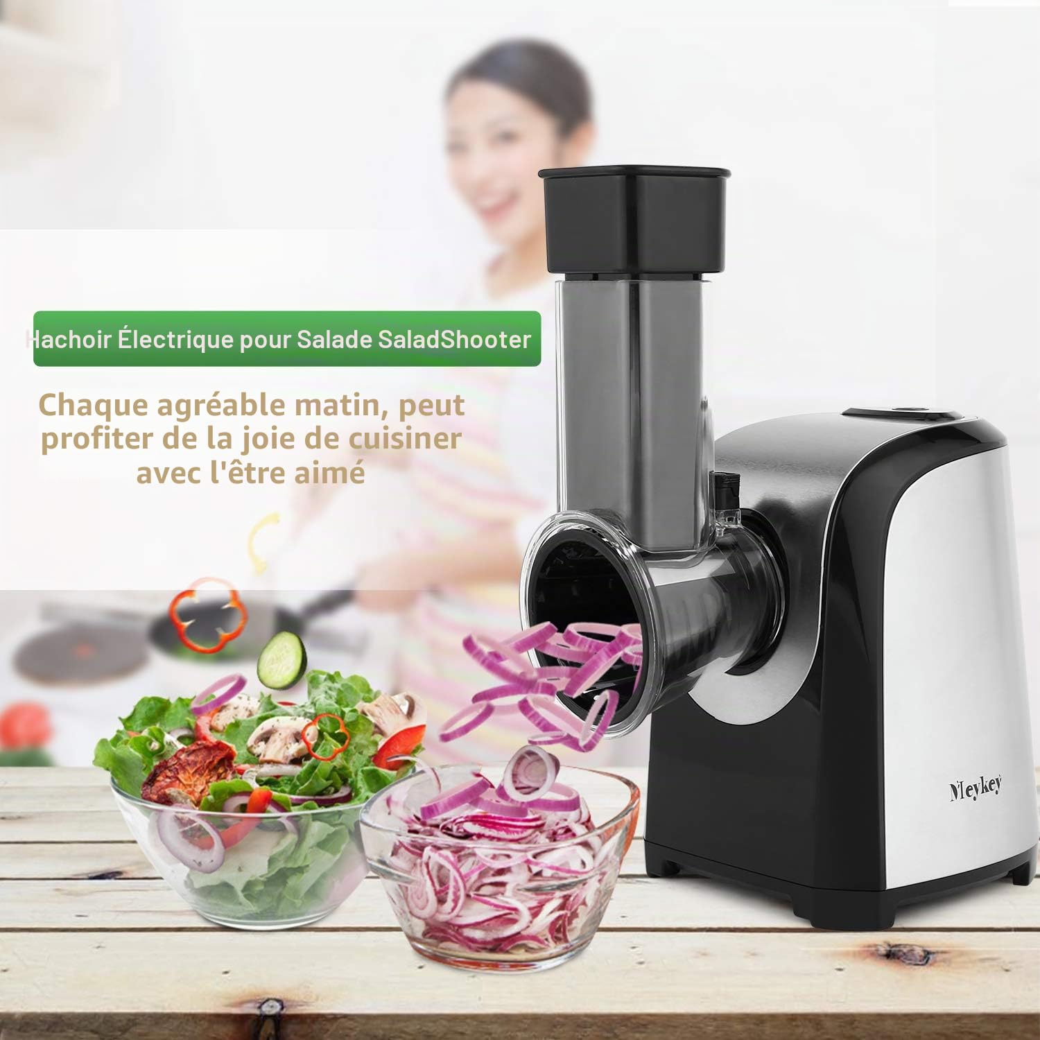 Râpe électrique 5 en 1 Coupe-légumes 5 en 1 avec râpe à pommes de terre et râpe à légumes pour fromages, noix, rostes, hachoir, Noir