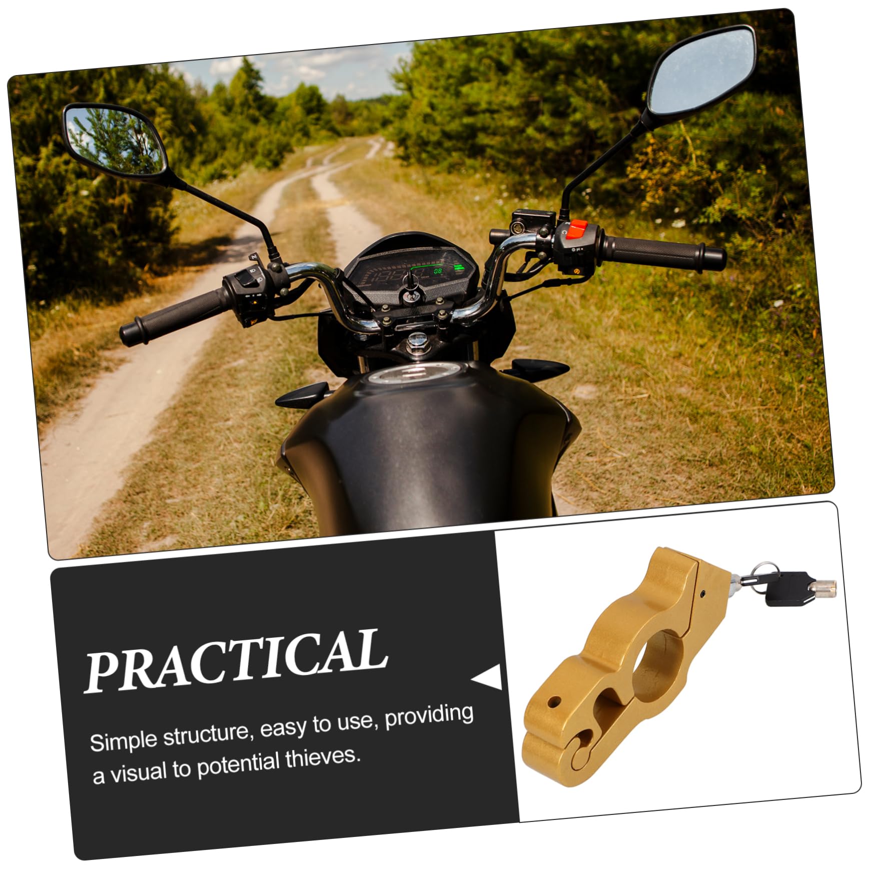 SOLUSTRE 4pièces Serrure De Guidon Pour Verrouillage Antivol Léger Et Compact Convient Plupart Des Freins De Installation Facile Et Sécurisée Accessoire Pratique Pour Motards