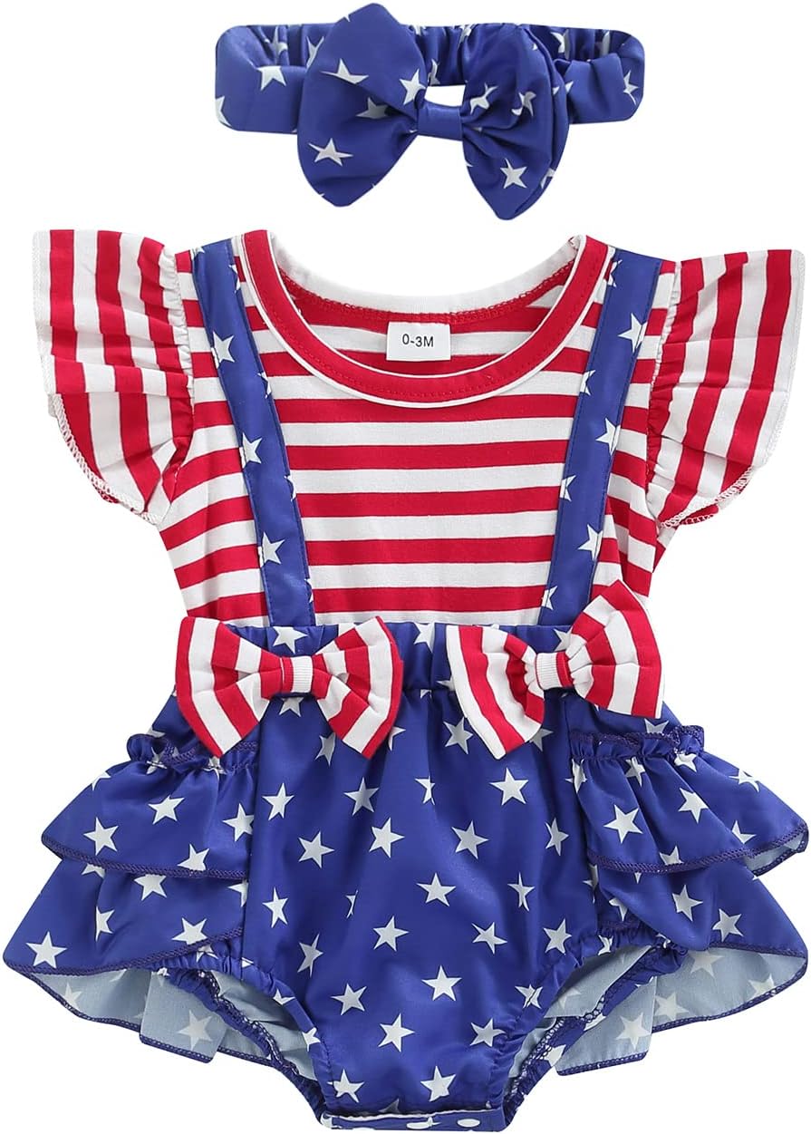 Newborn Baby Girl Summer Clothes Floral Ruffle Ribbed T-Shirt + Suspender Shorts + Headband Outfits