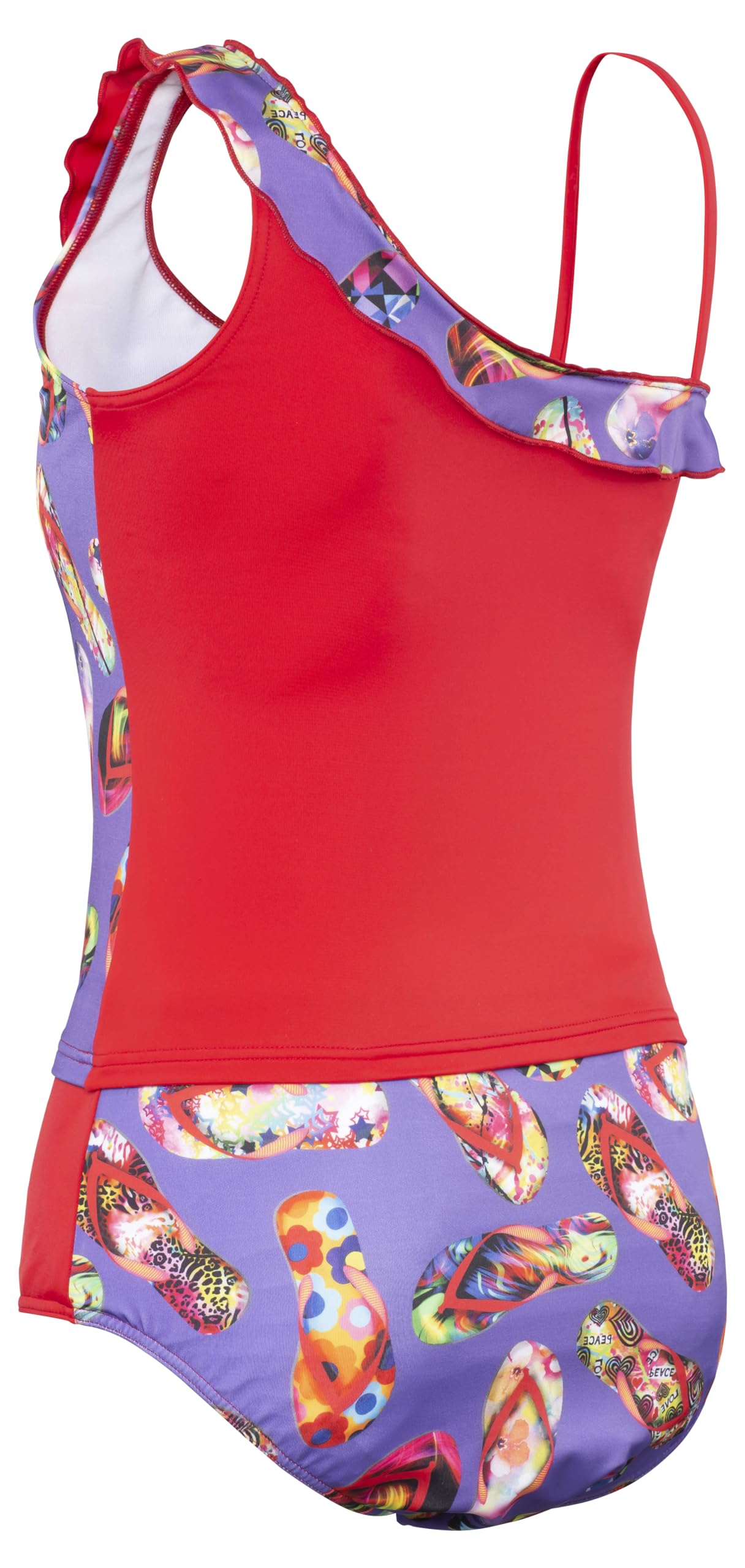 Tongs tankini pour fille avec slip - Tissu résistant au chlore UVF 50+ - Lavable en machine et séchage rapide