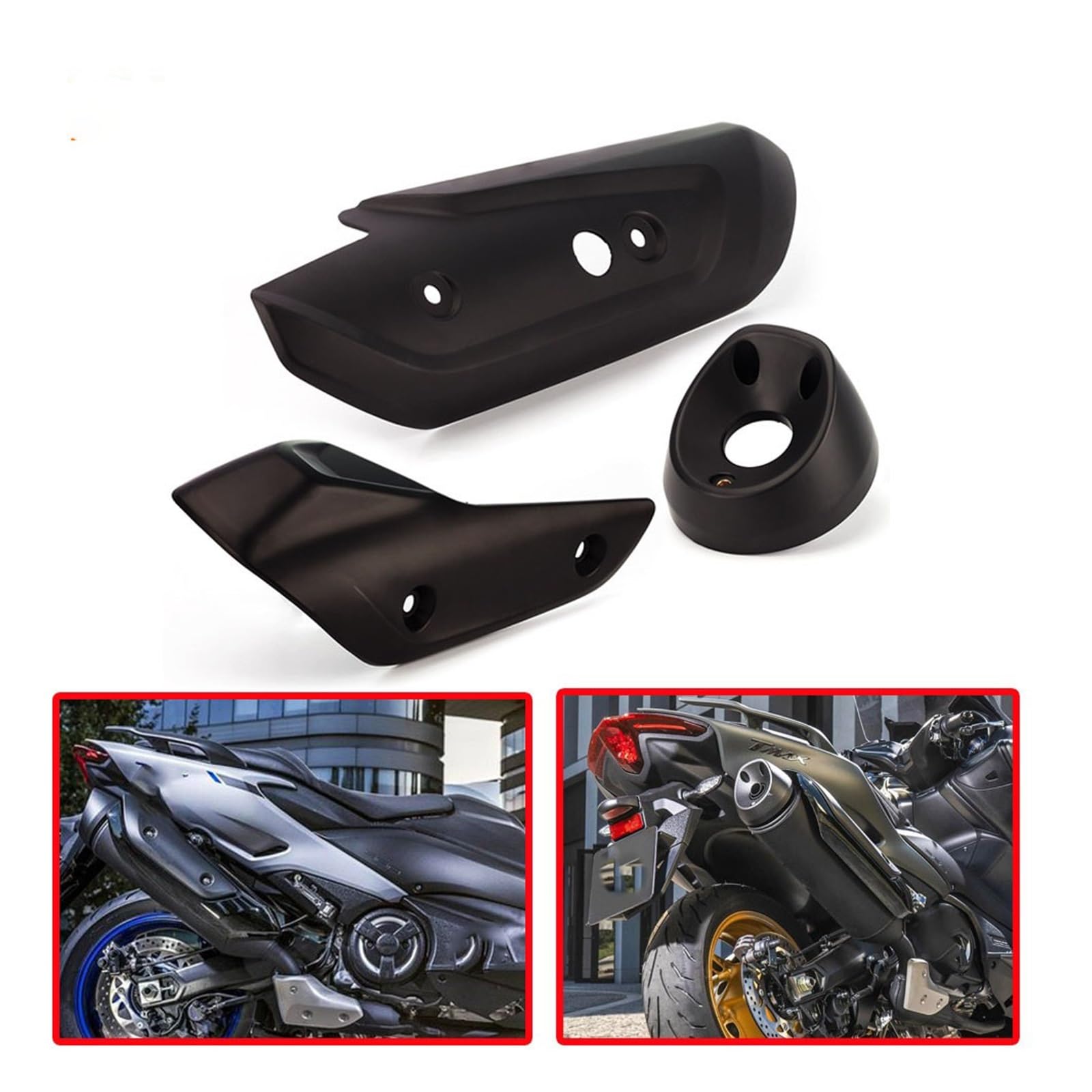 Piastra di protezione della copertura protettiva for moto | For TMAX530 SX DX 2017-2019, plastica resistente al calore, protezione dalla temperatura(B)