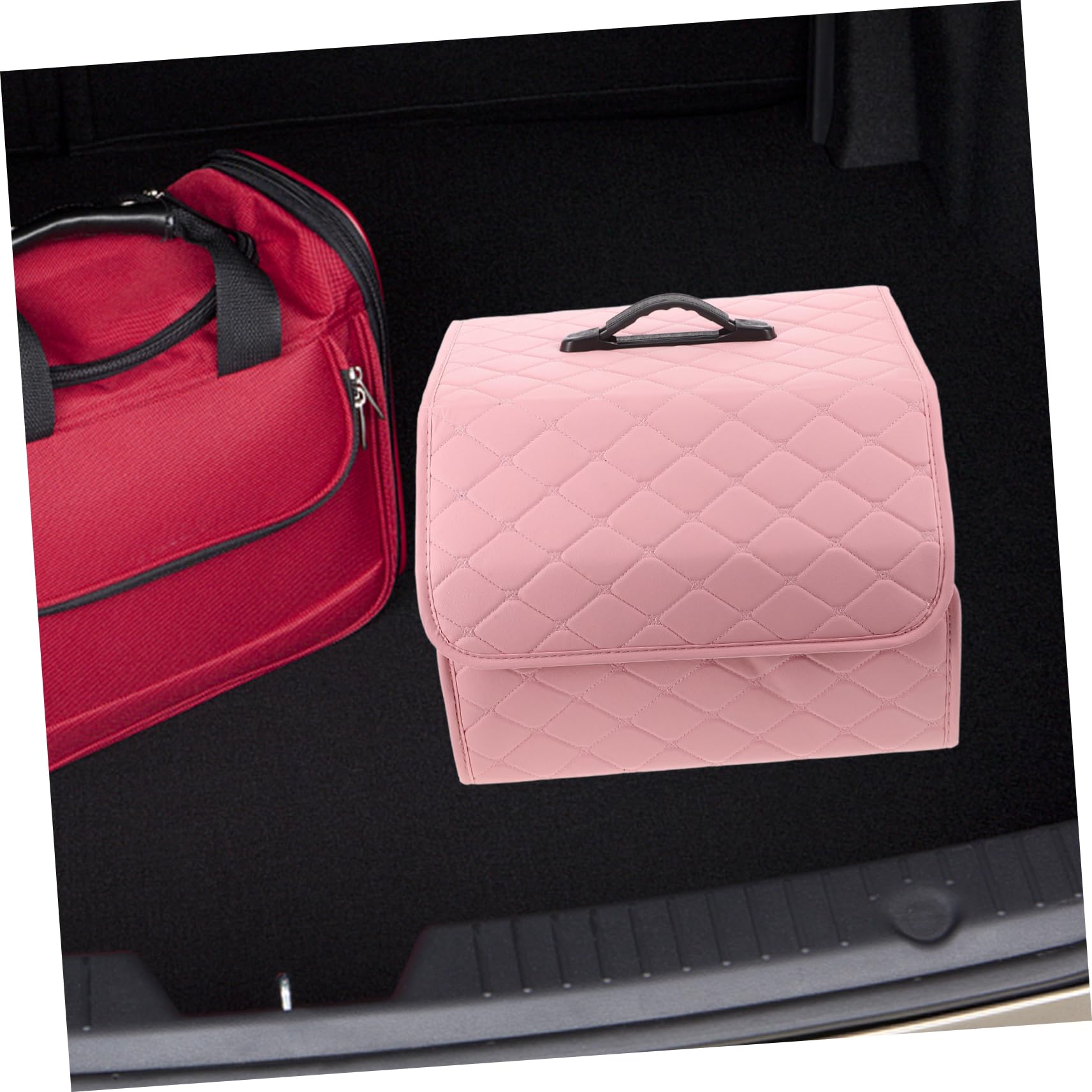 ULTECHNOVO Organizador de Maletero Plegable de Cuero Artificial Caja de Almacenamiento Multifuncional para Coche para Organizar Suministros el Maletero Durante Viajes o Limpiezas