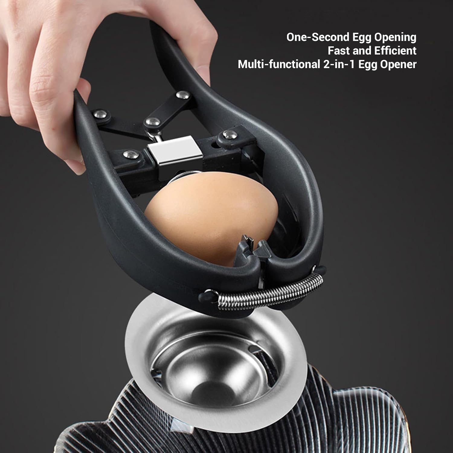 Pssopp Egg Shell Opener, Efficient Easy Egg Crack Opener Tool Multi Functional Kitchen Gadget for Daily Meal Prep