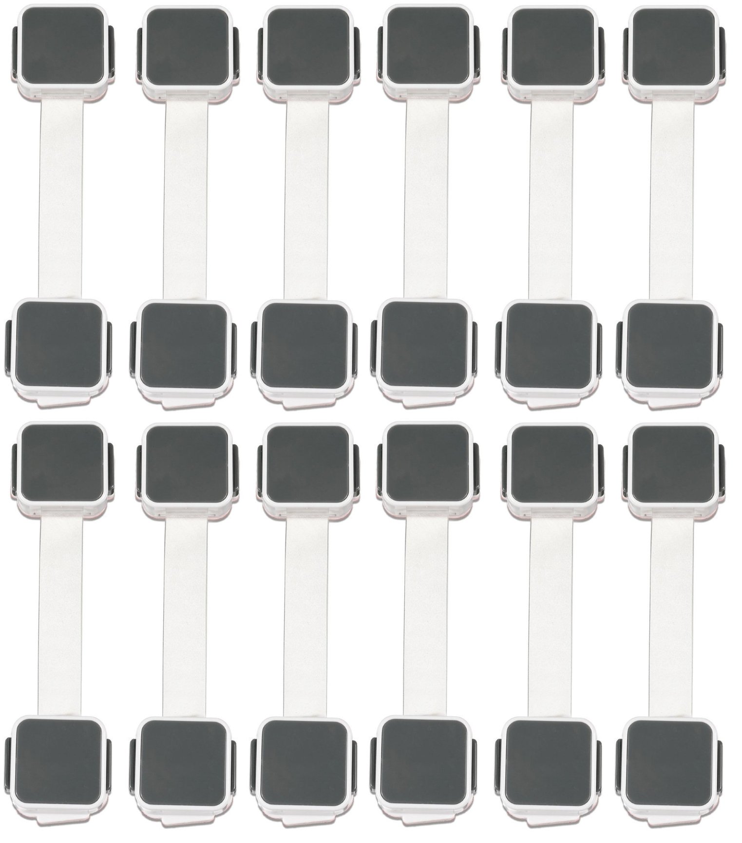 MunchkinXTRAGUARD Dual Locking Multi-Use Latches (12 Count) - White - Child Safety, Babyproofing