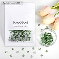 Vista 357 de Beadsland 1440 diamantes de imitación de cristal con parte trasera plana, gemas redondas, sombra dorada, SS20, 0.181-0.189 in